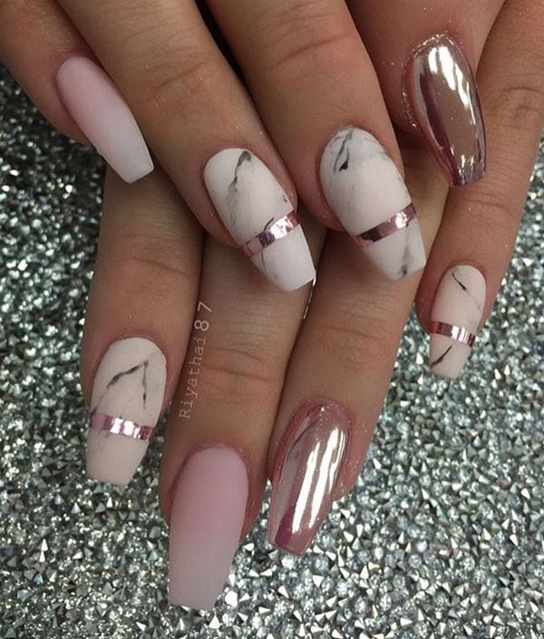 [ad_1]

Here is a combination of matte color in marble design with glossy paint on one nail. So fine that you can see yourself in it.
Source by lmcgrathxoxo
[ad_2]
			
			…