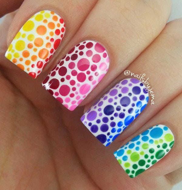 [ad_1]

A subtle and fun way of making rainbow-inspired nails is through polka dots. However instead of scattering the colors, you can arrange them well to fit the colors of the rainbow and for a cleaner look.
Source by nishkalove
[ad_2]
			
			…