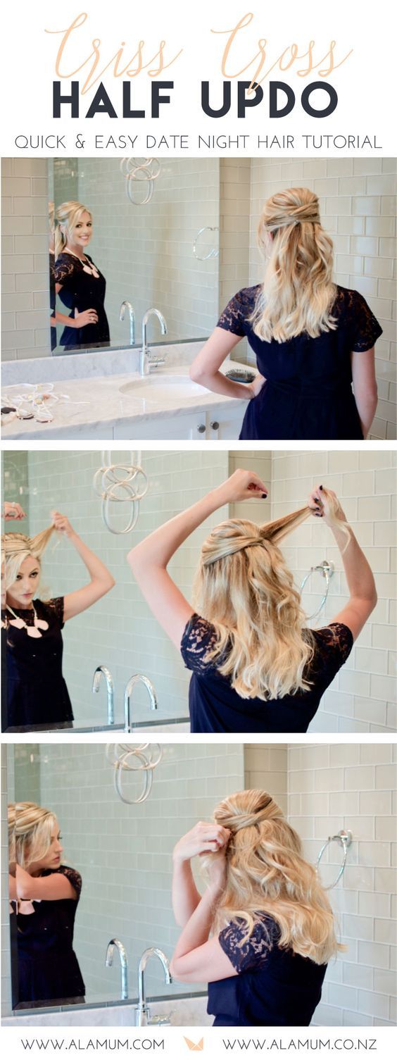 [ad_1]

Need an easy hair tutorial for date night? This crisscross half updo is the easiest and quickest way to add a little fun to your normal do! It takes less than 5 minutes and works on unwashed hair too! Teething…